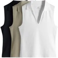 The Set Trägertop The Set gerippte Polo-Oberteile, 3er-Pack (3-tlg)