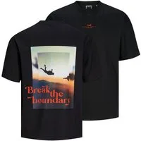 Jack & Jones Rundhalsshirt Jack&Jones XXL T-Shirt schwarz Backprint JCOAUSTIN