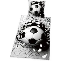 Herding Young Collection Bettwäsche Fussball 3D, Renforcé, 2 teilig