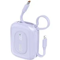 Dudao K32 Powerbank 10000 mAh, Powerbank mit zwei integrierten Ladekabeln und 22,5W Schnellladen