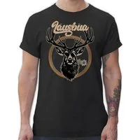 Shirtracer T-Shirt Lausbua Hirsch Hirschgeweih Lausbub Mode für Oktoberfest Herren