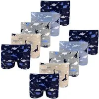 LOREZA Boxershorts 10er Set Jungen Boxershorts - Dinosaurier- Bunt (Spar-Packung, 10-St)