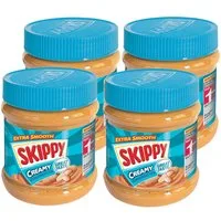 Skippy Nussaufstrich 4 x 340g Erdnussbutter "Creamy" Peanut Butter Extra Smooth, 4 x 1360 g, 340 St. (Packung), Ohne künstliche Aromen, Ohne künstliche Farbsoffe