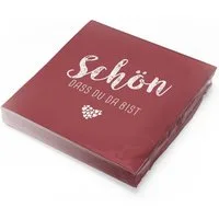 itenga Papierserviette itenga 20x Serviette Schön dass du da bist bordeaux rot