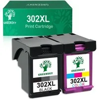 Greensky HP 302 Druckerpatrone Ersatz für HP 302XL Multipack Tintenpatrone (für HP 302 xl Envy 4525 4520 4527 Deskjet 1110 2130 2132 2134 3630 3632 3633 3634 3636 3638, Officejet 3831 3830 3833 5230 5220)