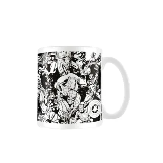 Marvel - Kaffeebecher, Figuren (Weiß/Schwarz)