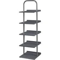 en.casa Schuhregal, »Poytya« mit 5 Ebenen Stahl 119 x 34 x 32 cm Anthrazit