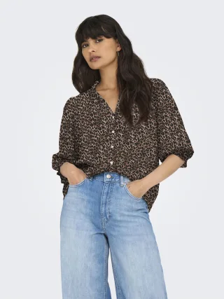 ONLY - ONLRAYA 3/4 SHIRT WVN NOOS Silver Mink - Gr. - M