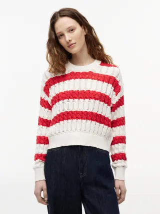 Tommy Jeans (PVH Group) - TJW LOOSE CABLE SWEATER EXT Amaryllis Red - Gr. - M