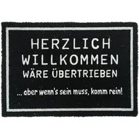 relaxdays Fußmatte Kokos Fußmatte mit Spruch 60x40 cm, rechteckig, Höhe: 10 mm, C