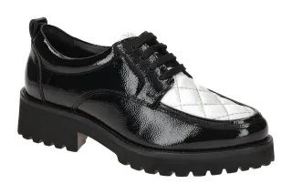 Josef Seibel Damenschuhe 40701 SALLINA 01 Schwarz/Wei? Plateau Halbschuhe Ech...