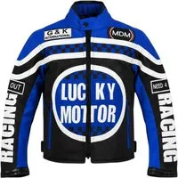 MDM Motorradjacke Kinder Motorradjacke Racing Stil mit Protektoren (Kinder Motorradjacke im Racing Stil mit Protektoren) Kinder Motorradjacke im Racing Stil, 500D Textil