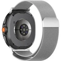 Wigento Smartwatch-Armband Für Samsung Galaxy Watch 8 / 8 Classic Metall Mesh Arm Band Silber, Edelstahl, magnetischer Verschluss, atmungsaktiv