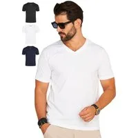 DAILY COTTON T-Shirt BASETEEV (Packung, 3er-Pack) Herren Basic Kurzarm Shirt V-Neck V-Ausschnitt