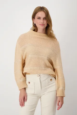 monari - Pullover mit Pailletten peach nectar - Gr. - 44