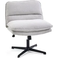hjh LIVING Loungesessel Criss-Cross 20 Polstersessel Stoff ohne Armlehnen, Bürostuhl, Schneidersitz Stuhl drehbar für Wohnzimmer Home-Office