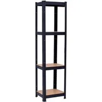 SCHULTE Regalwelt Schwerlastregal mit 4 MDF-Böden, 180x50x50 cm (HxBxT), 150 kg/Boden, schwarz