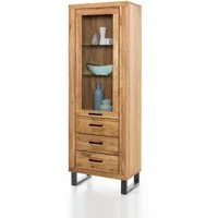 ELFO Standvitrine Vitrine Regal Tina in Wildeiche geölt Teilmassiv Breite 67cm B 67 x H 200 x T 40 cm
