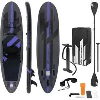 ECD Germany SUP-Board Aufblasbares SUP Board mit Kajaksitz inkl Komplett Set Paddle Board, Stand-Up Paddle-Board, Aufblasbares Surfboard Schwarz mit Kajaksitz & Anti-Rutsch Belag
