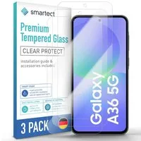 smartect Displayschutzglas Schutzglas Panzerfolie Klar für Samsung Galaxy A36 5G, Set, 3 Stück, Schutzfolie Glasschutz Bildschirm