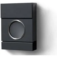 Radius Wandbriefkasten Briefkasten Letterman MB Anthrazit (RAL 7016) inkl. LED-Licht, inkl. akkubetriebener LED-Innenbeleuchtung