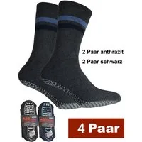 Cocain underwear ABS-Socken 4 Paar warme Anti Rutsch Socken ABS Stoppersocken Noppen Haussocken (4-Paar) ohne einschneidendes Bündchen