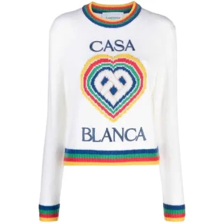 Casablanca Heart Casa Markenpullover, Weiße Strickware