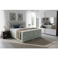 Home affaire Boxspringbett Romeo, Doppel- & Polsterbett, Federkernbett, Komfortbett, 160, 180 cm, inkl. 6 cm Topper, zwei Bettkästen, Taschen-Federkernmatratze in H4