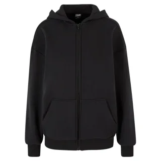Urban Classics - "Cozy" Hoodie mit durchgehendem Reißverschluss Mit vorderem Reißverschluss für Damen (Schwarz)