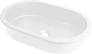 Neuesbad Serie 600 Waschbecken Granit Unterbau/Einbau, Oval, Alabaster NB1DECQSAU6U1
