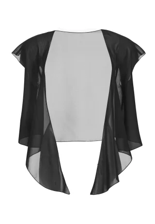 hey kyla - Kurzarm-Bolero zum Binden black - Gr. - XS