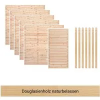 BM Massivholz Zaun Kurt Set 5.1, (Set), 5 Elemente 180 x 180cm, 1 Element 90x180cm, 7 Pfosten, Länge 190cm