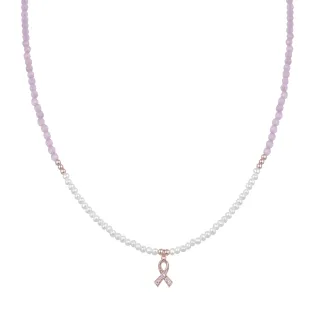Luxenter Sterling Silber 925 Halskette mit 18K rose vergoldeter weißer Perle - Kael