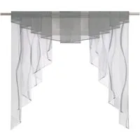 Joyswahl Scheibengardine (1 St), Stangendurchzug, transparent, Tunnelzug Voile Kurzstore,für Kleinfenster, Wellen Druck