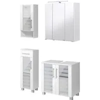 welltime Badmöbel-Set Jaca, (4-St), Badmöbel-Set mit hochglanz Fronten