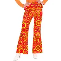 Widmann S.r.l. Kostüm Schlaghose 70er Damen bubbles orange
