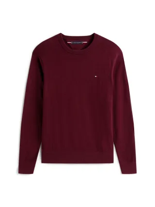 Tommy Hilfiger - Monogram Rundhals-Pullover aus Baumwoll-Kaschmirmix rot - Gr. - XXL