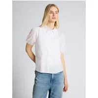 TOM TAILOR Denim Kurzarmbluse Blusen & Shirts Bluse mit Stickerei