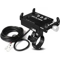 MidGard Smartphone-Halterung Motorrad Handyhalterung mit USB-Ladefunktion Roller Smartphone-Halter