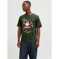 Jack & Jones Rundhalsshirt JJCHRISTMAS TEE SS CREW NECK XMAS mit weihnachtlichem Druck