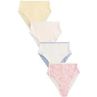Next High-Waist-Slip Hochbund-Spitzenslips 4er-Pack, hoher Beinschnitt (4-St)