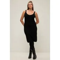 Studio Untold Jerseykleid Strickkleid Straight Shape Trägerform V-Ausschnitt