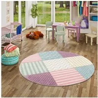 Pergamon Kinderteppich Kinder und Jugend Teppich Maui Sterne Rund, Rund, Höhe: 13 mm