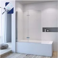 AQUABATOS Badewannenaufsatz Eck Glas Duschwand für Badewanne 1 tlg 2 tlg 3 tlg