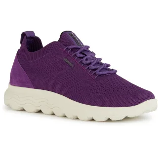 Geox D Spherica A Leder Damen Lila Turnschuhe