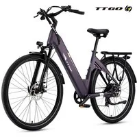 TTGO E-Bike Cityrad 28 Zoll, 55Nm, 650Wh, 150km, Elektrofahrrad für Damen und Herren, 7 Gang Shimano, Kettenschaltung, Heckmotor, 650 Wh, (Alu-Pedale, max. Belastung 125 kg, Aluminiumrahmen, LCD-Display), 5 Stufen, C3, Tiefeinsteiger, leicht nur 25kg
