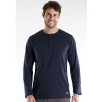 TOM TAILOR Langarmshirt Cansas mit Knopfleiste, Rundhalsausschnitt, Langarm, basic, bequem, elastisch