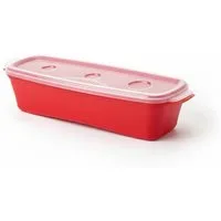 HAC24 Mikrowellenbehälter Mikrowellen Nudelkocher Pastakocher Nudel Spaghetti Pasta Kocher, Rot bis zu 150g Deckel mit Portionierer