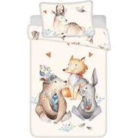 Häßler Homefashion Babybettwäsche animals "woodland" Baby 2tlg. Größe: 100x135+40x60 cm, Baumwolle, 2 teilig, 100% Baumwolle