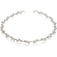 Schmuck Krone Perlenkette Perlenkette, 3-reihig, Silber 925